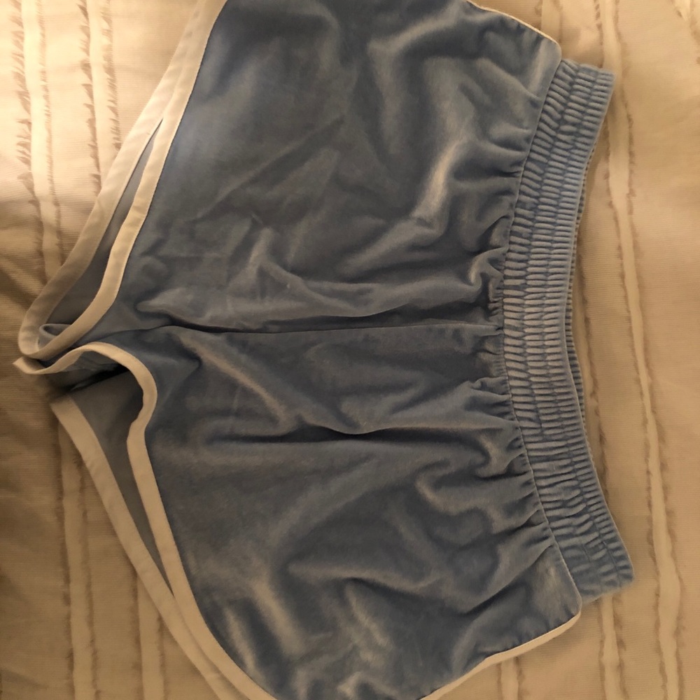 Baby Blue Velvet Shorts